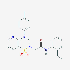 molecular formula C23H24N4O3S B2479191 2-(1,1-dioxido-4-(p-tolyl)-3,4-dihydro-2H-pyrido[2,3-e][1,2,4]thiadiazin-2-yl)-N-(2-ethylphenyl)acetamide CAS No. 1251596-16-3