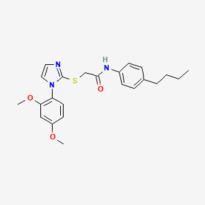 molecular formula C23H27N3O3S B2479203 N-(4-butylphenyl)-2-{[1-(2,4-dimethoxyphenyl)-1H-imidazol-2-yl]sulfanyl}acetamide CAS No. 896050-59-2
