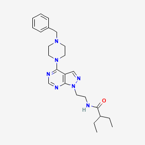 molecular formula C24H33N7O B2479211 N-(2-(4-(4-benzylpiperazin-1-yl)-1H-pyrazolo[3,4-d]pyrimidin-1-yl)ethyl)-2-ethylbutanamide CAS No. 1021094-04-1