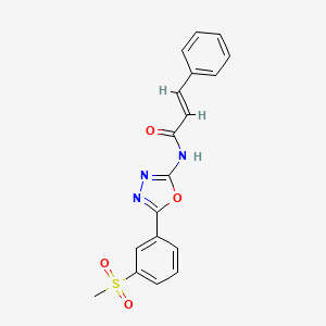 molecular formula C18H15N3O4S B2479231 N-(5-(3-(methylsulfonyl)phenyl)-1,3,4-oxadiazol-2-yl)cinnamamide CAS No. 886928-29-6