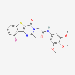 2-(9-fluoro-2-methyl-4-oxo[1]benzothieno[3,2-d]pyrimidin-3(4H)-yl)-N-(3,4,5-trimethoxyphenyl)acetamide