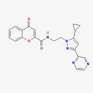 N-(2-(5-cyclopropyl-3-(pyrazin-2-yl)-1H-pyrazol-1-yl)ethyl)-4-oxo-4H-chromene-2-carboxamide