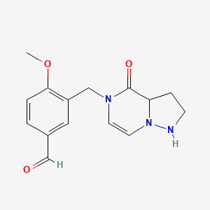 4-methoxy-3-({4-oxo-4H,5H-pyrazolo[1,5-a]pyrazin-5-yl}methyl)benzaldehyde