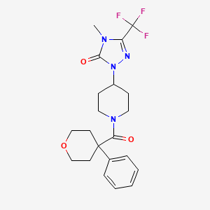 4-methyl-1-(1-(4-phenyltetrahydro-2H-pyran-4-carbonyl)piperidin-4-yl)-3-(trifluoromethyl)-1H-1,2,4-triazol-5(4H)-one