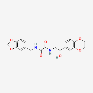 molecular formula C20H20N2O7 B2479275 N-[(2H-1,3-benzodioxol-5-yl)methyl]-N'-[2-(2,3-dihydro-1,4-benzodioxin-6-yl)-2-hydroxyethyl]ethanediamide CAS No. 2034539-26-7