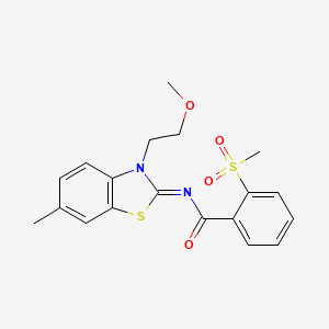 (E)-N-(3-(2-methoxyethyl)-6-methylbenzo[d]thiazol-2(3H)-ylidene)-2-(methylsulfonyl)benzamide