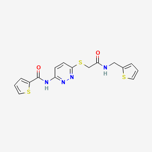 N-(6-((2-oxo-2-((thiophen-2-ylmethyl)amino)ethyl)thio)pyridazin-3-yl)thiophene-2-carboxamide