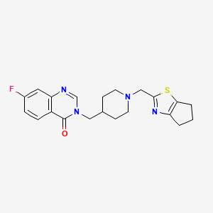 3-[[1-(5,6-Dihydro-4H-cyclopenta[d][1,3]thiazol-2-ylmethyl)piperidin-4-yl]methyl]-7-fluoroquinazolin-4-one