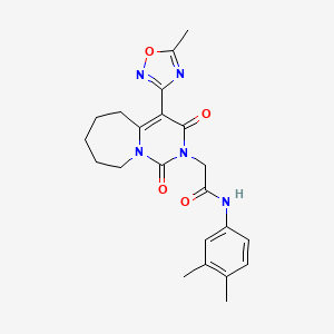 N-(3,4-dimethylphenyl)-2-[4-(5-methyl-1,2,4-oxadiazol-3-yl)-1,3-dioxo-3,5,6,7,8,9-hexahydropyrimido[1,6-a]azepin-2(1H)-yl]acetamide