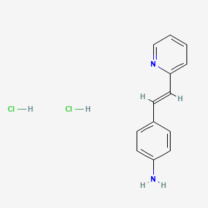 {4-[(E)-2-(2-Pyridinyl)vinyl]phenyl}amine dihydrochloride