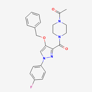 1-(4-(4-(benzyloxy)-1-(4-fluorophenyl)-1H-pyrazole-3-carbonyl)piperazin-1-yl)ethanone