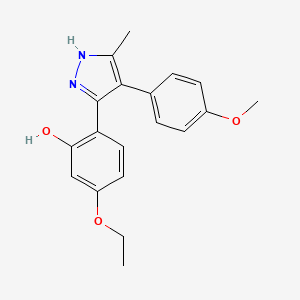 molecular formula C19H20N2O3 B2479334 5-ethoxy-2-(4-(4-methoxyphenyl)-5-methyl-1H-pyrazol-3-yl)phenol CAS No. 879562-34-2