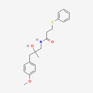 N-(2-hydroxy-3-(4-methoxyphenyl)-2-methylpropyl)-3-(phenylthio)propanamide