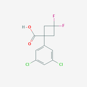 molecular formula C11H8Cl2F2O2 B2479343 1-(3,5-Dichlorophenyl)-3,3-difluorocyclobutane-1-carboxylic acid CAS No. 2375260-35-6