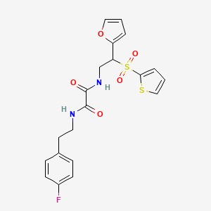 molecular formula C20H19FN2O5S2 B2479348 N1-(4-fluorophenethyl)-N2-(2-(furan-2-yl)-2-(thiophen-2-ylsulfonyl)ethyl)oxalamide CAS No. 896316-78-2
