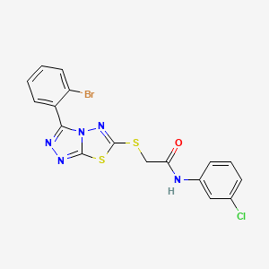 2-{[3-(2-bromophenyl)[1,2,4]triazolo[3,4-b][1,3,4]thiadiazol-6-yl]sulfanyl}-N-(3-chlorophenyl)acetamide