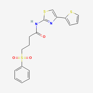 4-(phenylsulfonyl)-N-(4-(thiophen-2-yl)thiazol-2-yl)butanamide