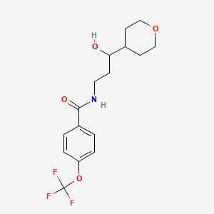 molecular formula C16H20F3NO4 B2479392 N-[3-hydroxy-3-(oxan-4-yl)propyl]-4-(trifluoromethoxy)benzamide CAS No. 2034241-07-9