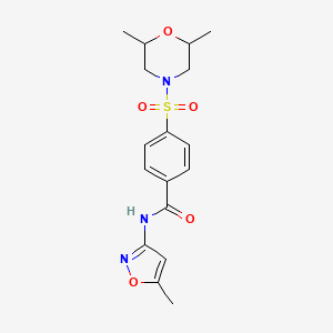 molecular formula C17H21N3O5S B2479405 4-((2,6-dimethylmorpholino)sulfonyl)-N-(5-methylisoxazol-3-yl)benzamide CAS No. 315240-67-6