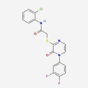 molecular formula C18H12ClF2N3O2S B2479406 N-(2-chlorophenyl)-2-{[4-(3,4-difluorophenyl)-3-oxo-3,4-dihydropyrazin-2-yl]sulfanyl}acetamide CAS No. 899759-75-2