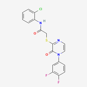 molecular formula C18H12ClF2N3O2S B2479406 N-(2-chlorophenyl)-2-[4-(3,4-difluorophenyl)-3-oxopyrazin-2-yl]sulfanylacetamide CAS No. 899759-75-2