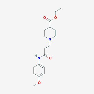 molecular formula C18H26N2O4 B247941 ETHYL 1-{2-[(4-METHOXYPHENYL)CARBAMOYL]ETHYL}PIPERIDINE-4-CARBOXYLATE 