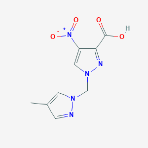 1-[(4-Methyl-1H-pyrazol-1-YL)methyl]-4-nitro-1H-pyrazole-3-carboxylic acid