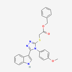 molecular formula C26H22N4O3S B2479414 benzyl 2-{[5-(1H-indol-3-yl)-4-(4-methoxyphenyl)-4H-1,2,4-triazol-3-yl]sulfanyl}acetate CAS No. 946330-07-0