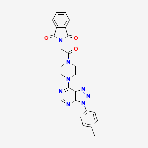 molecular formula C25H22N8O3 B2479417 2-(2-oxo-2-(4-(3-(p-tolyl)-3H-[1,2,3]triazolo[4,5-d]pyrimidin-7-yl)piperazin-1-yl)ethyl)isoindoline-1,3-dione CAS No. 920226-05-7