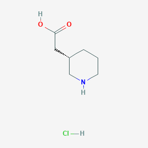 molecular formula C7H14ClNO2 B2479422 (S)-2-(哌啶-3-基)乙酸盐酸盐 CAS No. 1334509-88-4
