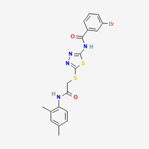 3-bromo-N-[5-[2-(2,4-dimethylanilino)-2-oxoethyl]sulfanyl-1,3,4-thiadiazol-2-yl]benzamide