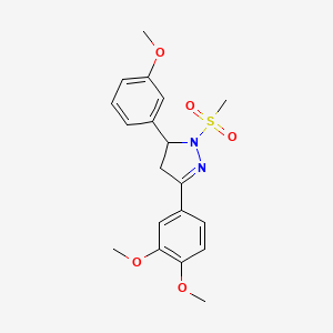 3-(3,4-dimethoxyphenyl)-5-(3-methoxyphenyl)-1-(methylsulfonyl)-4,5-dihydro-1H-pyrazole