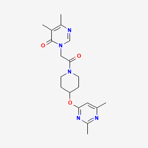molecular formula C19H25N5O3 B2479434 3-(2-(4-((2,6-dimethylpyrimidin-4-yl)oxy)piperidin-1-yl)-2-oxoethyl)-5,6-dimethylpyrimidin-4(3H)-one CAS No. 2034579-83-2