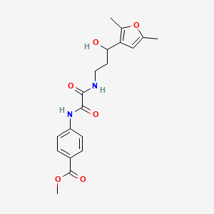 molecular formula C19H22N2O6 B2479435 Methyl 4-(2-((3-(2,5-dimethylfuran-3-yl)-3-hydroxypropyl)amino)-2-oxoacetamido)benzoate CAS No. 1421513-52-1