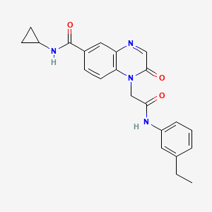 N-cyclopropyl-1-(2-((3-ethylphenyl)amino)-2-oxoethyl)-2-oxo-1,2-dihydroquinoxaline-6-carboxamide