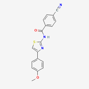 molecular formula C18H13N3O2S B2479438 4-cyano-N-[4-(4-methoxyphenyl)-1,3-thiazol-2-yl]benzamide CAS No. 313662-31-6