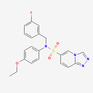 molecular formula C21H19FN4O3S B2479439 N-(4-ethoxyphenyl)-N-[(3-fluorophenyl)methyl]-[1,2,4]triazolo[4,3-a]pyridine-6-sulfonamide CAS No. 1251593-01-7