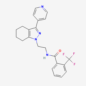 B2479448 N-(2-(3-(pyridin-4-yl)-4,5,6,7-tetrahydro-1H-indazol-1-yl)ethyl)-2-(trifluoromethyl)benzamide CAS No. 1797293-58-3