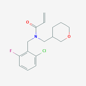 molecular formula C16H19ClFNO2 B2479469 N-[(2-Chloro-6-fluorophenyl)methyl]-N-(oxan-3-ylmethyl)prop-2-enamide CAS No. 2411257-33-3