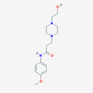 molecular formula C16H25N3O3 B247947 3-[4-(2-hydroxyethyl)piperazin-1-yl]-N-(4-methoxyphenyl)propanamide 