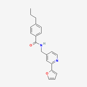 molecular formula C20H20N2O2 B2479497 N-((2-(furan-2-yl)pyridin-4-yl)methyl)-4-propylbenzamide CAS No. 2034546-83-1