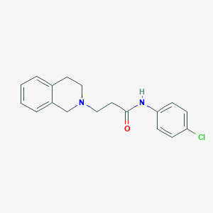 molecular formula C18H19ClN2O B247950 N-(4-chlorophenyl)-3-(3,4-dihydro-1H-isoquinolin-2-yl)propanamide 