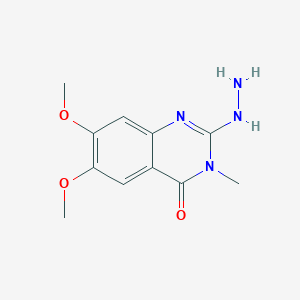 molecular formula C11H14N4O3 B2479500 2-hydrazino-6,7-dimethoxy-3-methylquinazolin-4(3H)-one CAS No. 945367-99-7
