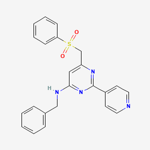 molecular formula C23H20N4O2S B2479518 N-Benzyl-6-((phenylsulfonyl)methyl)-2-(4-pyridinyl)-4-pyrimidinamine CAS No. 320421-28-1