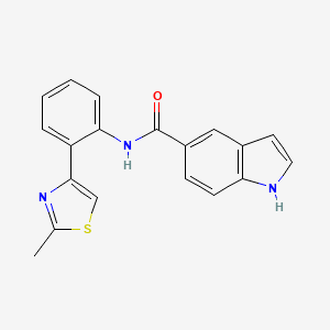 molecular formula C19H15N3OS B2479529 N-[2-(2-methyl-1,3-thiazol-4-yl)phenyl]-1H-indole-5-carboxamide CAS No. 1706053-14-6