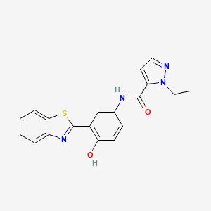 molecular formula C19H16N4O2S B2479535 N-(3-(benzo[d]thiazol-2-yl)-4-hydroxyphenyl)-1-ethyl-1H-pyrazole-5-carboxamide CAS No. 1169992-97-5