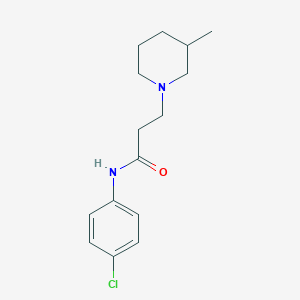 molecular formula C15H21ClN2O B247956 N-(4-chlorophenyl)-3-(3-methylpiperidin-1-yl)propanamide 