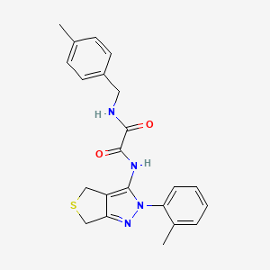 molecular formula C22H22N4O2S B2479572 N-[2-(2-methylphenyl)-2H,4H,6H-thieno[3,4-c]pyrazol-3-yl]-N'-[(4-methylphenyl)methyl]ethanediamide CAS No. 899993-79-4