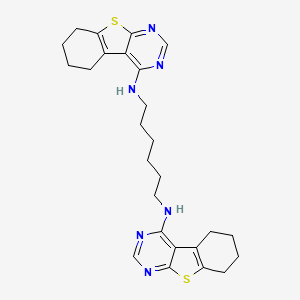 molecular formula C26H32N6S2 B2479606 N1,N6-bis({8-thia-4,6-diazatricyclo[7.4.0.0^{2,7}]trideca-1(9),2(7),3,5-tetraen-3-yl})hexane-1,6-diamine CAS No. 306280-86-4