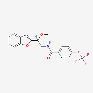 molecular formula C19H16F3NO4 B2479622 N-[2-(1-benzofuran-2-yl)-2-methoxyethyl]-4-(trifluoromethoxy)benzamide CAS No. 2034608-85-8